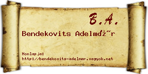 Bendekovits Adelmár névjegykártya